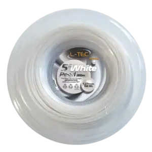 Bobine de cordage tennis L-TEC Premium 5S White Pearl 200 m 1,27 mm blanc perlé